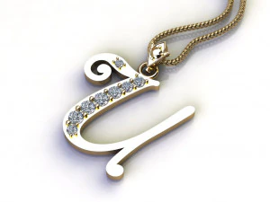 Alphabets letter U pendant 3D Model