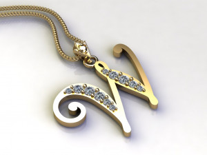 Alphabets letter W pendant 3D मॉडल