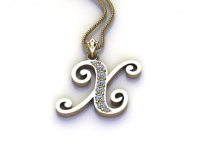 Alphabets letter X pendant 3D मॉडल