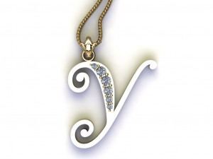 Alphabets letter Y pendant 3D Model
