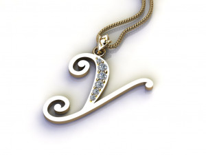 Alphabets letter Y pendant 3D Model