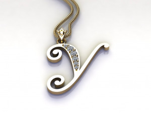 Alphabets letter Y pendant 3D Model