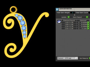 Alphabets letter Y pendant 3D Model