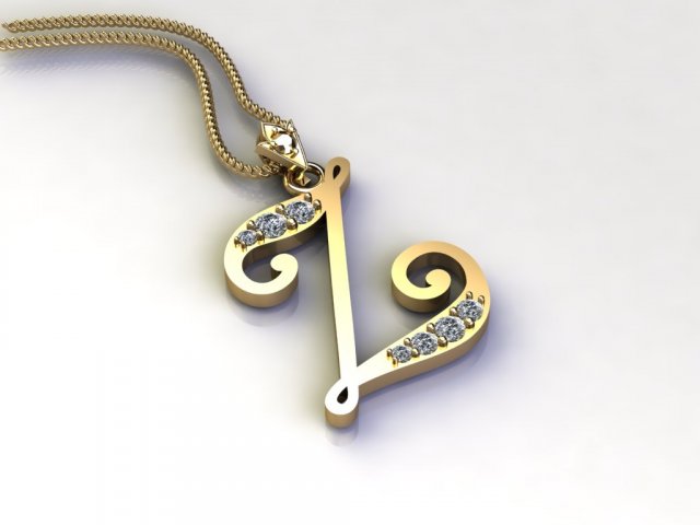 Alphabets letter Z pendant 3D in 3DExport