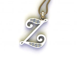 Alphabets letter Z pendant 3D Model