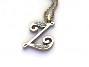 Alphabets letter Z pendant 3D Model