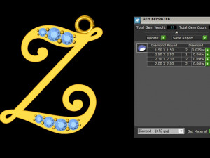 Alphabets letter Z pendant 3D 模型