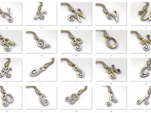 Pingente de letras do alfabeto de A a Z Modelo 3D