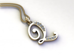 Alphabets letter A to Z pendant Modello 3D