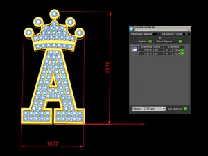 Alphabets letter A pendant 3D Model