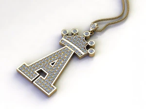 Alphabets letter A pendant 3D Model