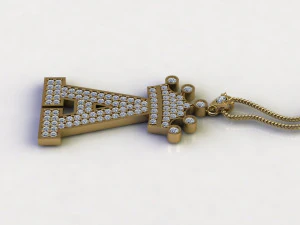Alphabets letter A pendant 3D Model
