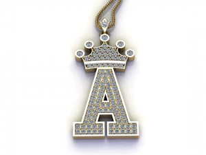 Alphabets letter A pendant 3D Model
