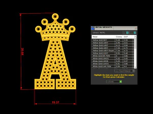 Alphabets letter A pendant 3D Model
