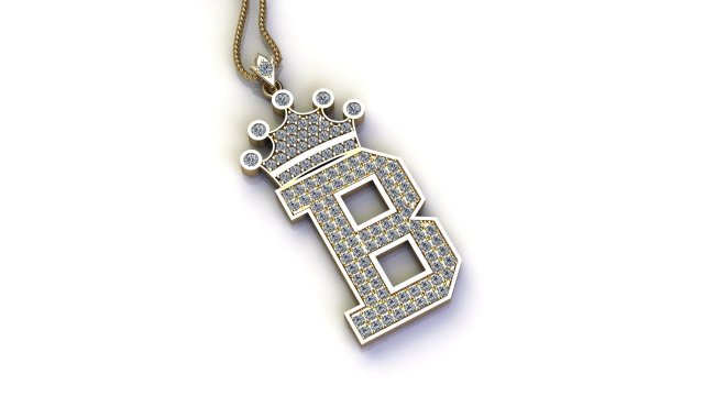Alphabets letter B pendant 3Dモデル .c4d .max .obj .3ds .fbx .stl .blend 