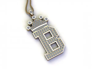 アルファベット文字 B ペンダント 3Dモデル