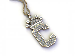 Alphabets letter C pendant 3D Model
