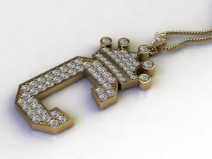 Alphabets letter C pendant 3D Model