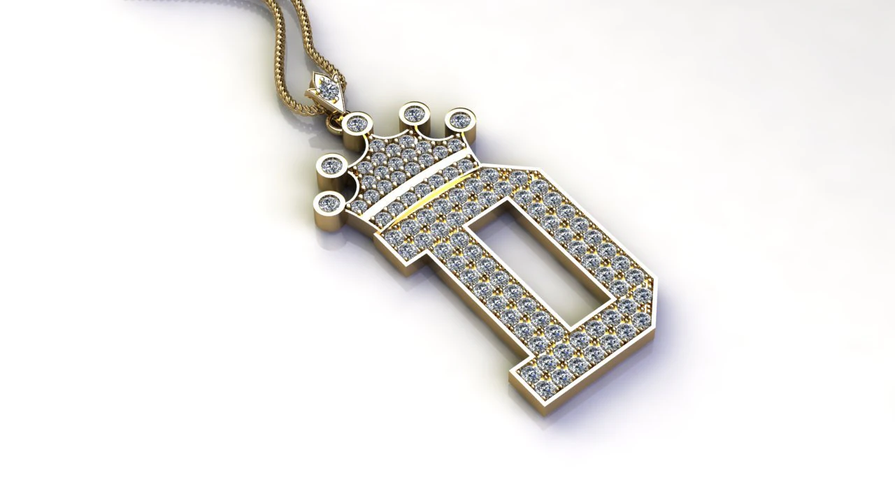 Alphabets letter D pendant 3D Model .c4d .max .obj .3ds .fbx .stl .blend 