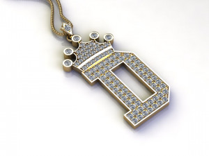 Alphabets letter D pendant 3D मॉडल