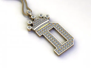 Alphabets letter D pendant 3D Model