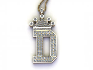 Alphabets letter D pendant 3D Model