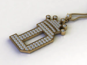 Alphabets letter D pendant 3D Model