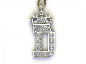 Alphabets letter D pendant 3D Model