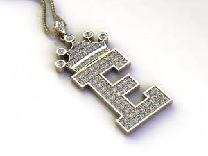 Alphabets letter E pendant 3D Model