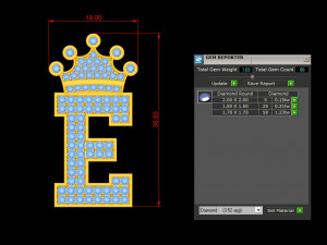 Alphabets letter E pendant 3D 모델