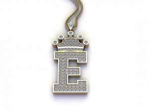 Alphabets letter E pendant 3D 모델