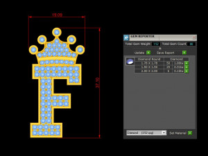 Alphabets letter F pendant 3D Model