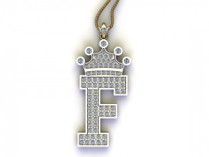Alphabets letter F pendant 3D Model