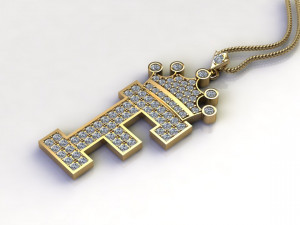 Alphabets letter F pendant 3D Model