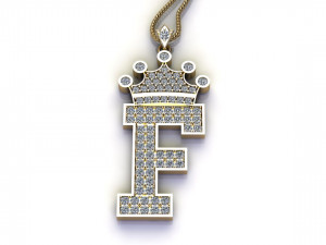 Alphabets letter F pendant 3D Model