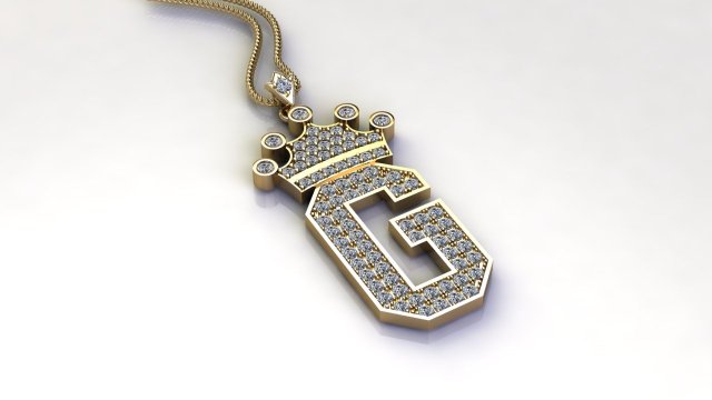 Alphabets letter G pendant 3D Model .c4d .max .obj .3ds .fbx .stl .blend 
