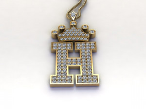 Alphabets letter H pendant 3D Model