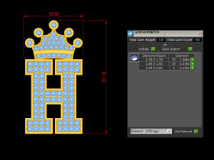Alphabets letter H pendant 3D मॉडल