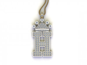 Alphabets letter H pendant 3D मॉडल