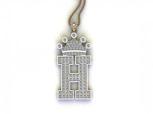 Alphabets letter H pendant 3D Model
