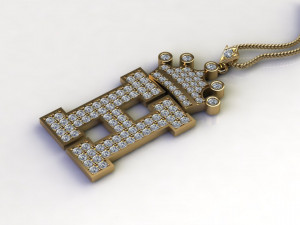 Alphabets letter H pendant 3D मॉडल