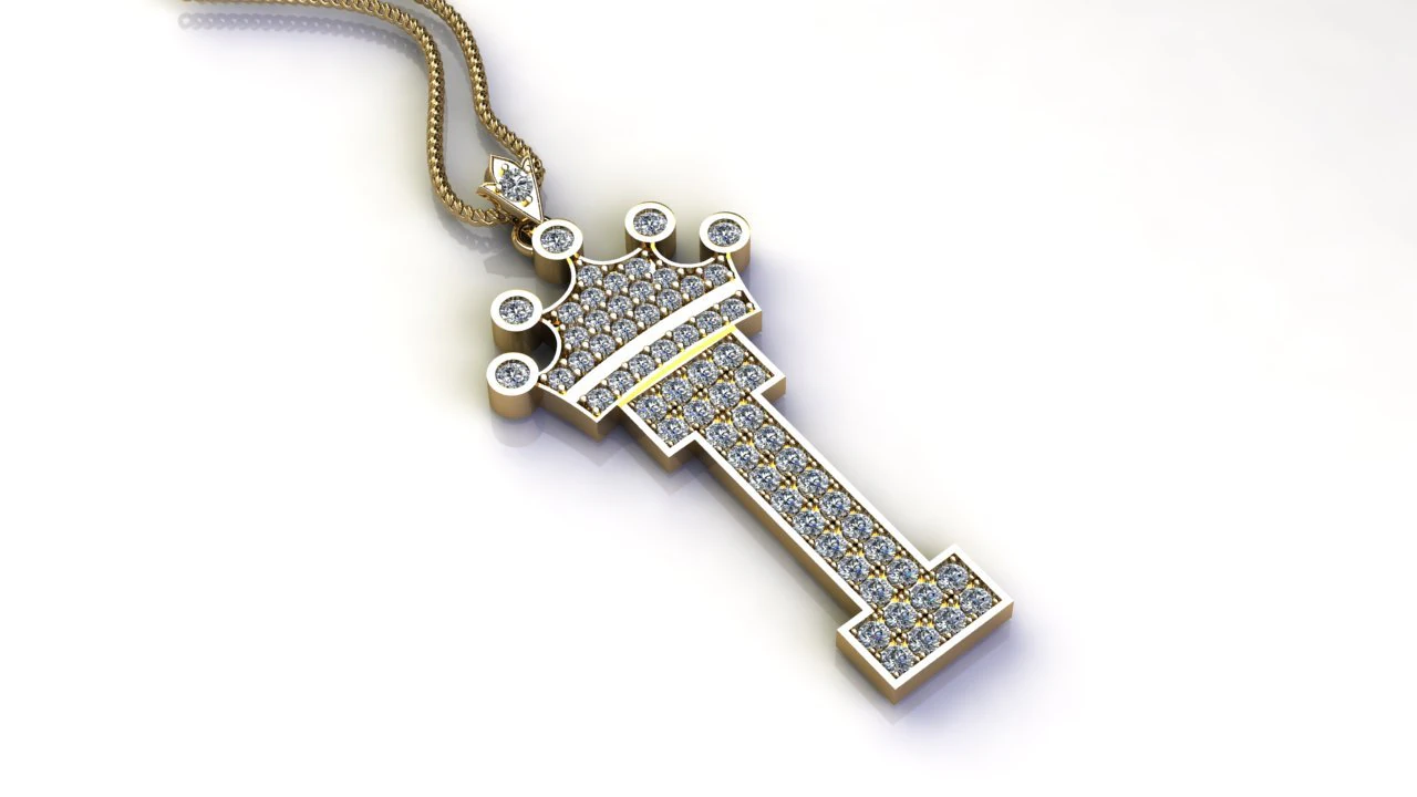 Alphabets letter I pendant 3D Model .c4d .max .obj .3ds .fbx .stl .blend