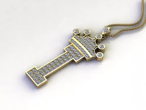 Alphabets letter I pendant 3D Model