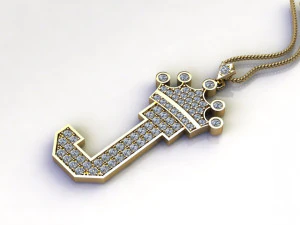Alphabets letter J pendant 3D Model