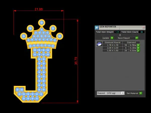 Alphabets letter J pendant 3D Model
