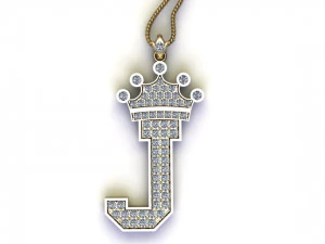 Alphabets letter J pendant 3D Model