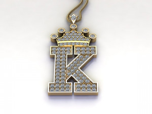 Alphabets letter K pendant Modèle 3D