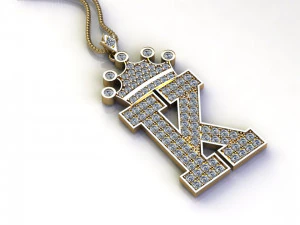 Alphabets letter K pendant 3D Model
