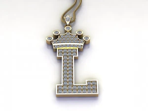 अक्षर अक्षर L पेंडेंट 3D मॉडल