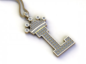Alphabets letter L pendant 3D Model